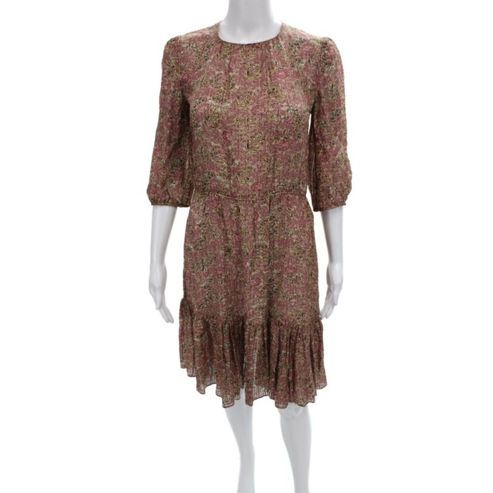 Vanessa Bruno Women Silk Floral Shift Dress Multicolor Size 36